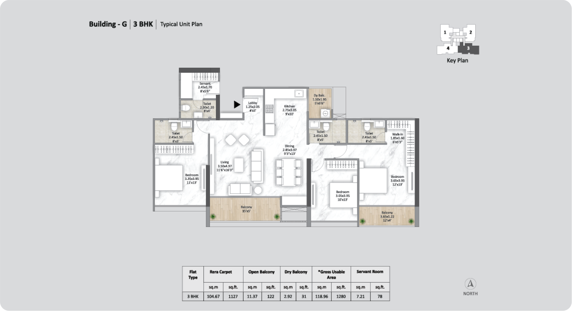 3 BHK - Building G