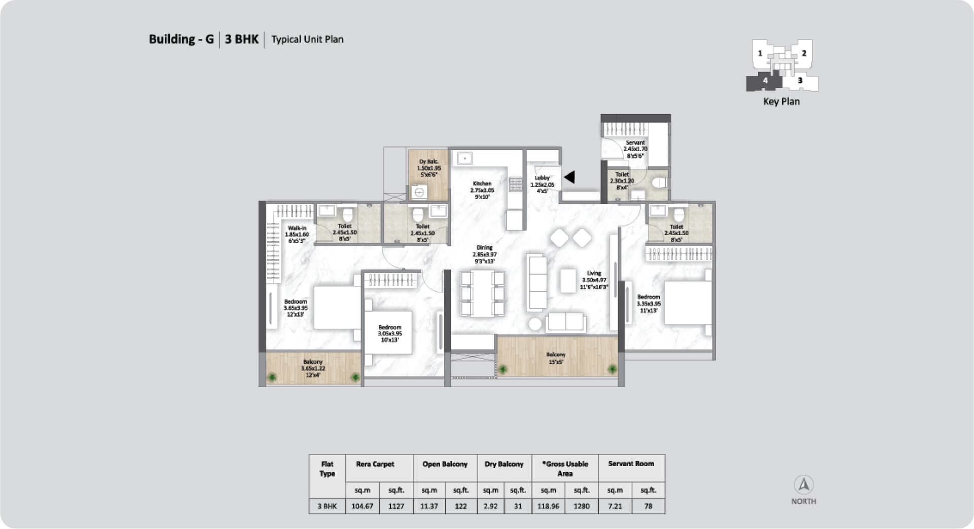3 BHK - Building G
